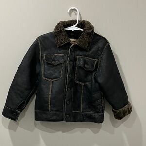 Vintage Ponte Vecchio Black Jacket with Brown Fur Trim